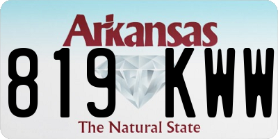 AR license plate 819KWW