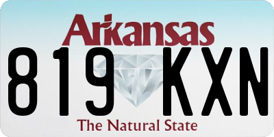 AR license plate 819KXN