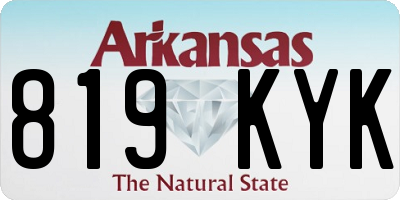 AR license plate 819KYK
