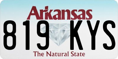 AR license plate 819KYS