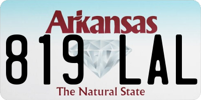 AR license plate 819LAL