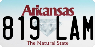 AR license plate 819LAM
