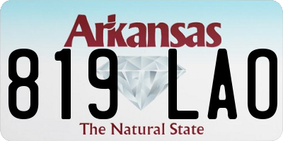 AR license plate 819LAO
