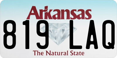 AR license plate 819LAQ