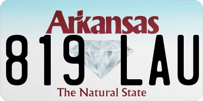 AR license plate 819LAU
