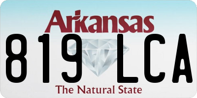 AR license plate 819LCA