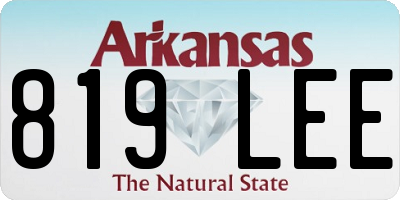 AR license plate 819LEE