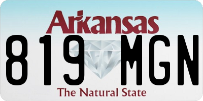 AR license plate 819MGN