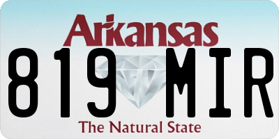 AR license plate 819MIR