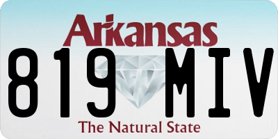 AR license plate 819MIV