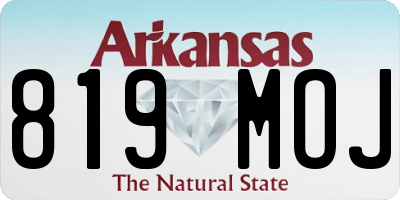 AR license plate 819MOJ