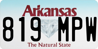 AR license plate 819MPW