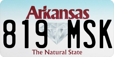 AR license plate 819MSK