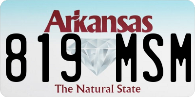 AR license plate 819MSM