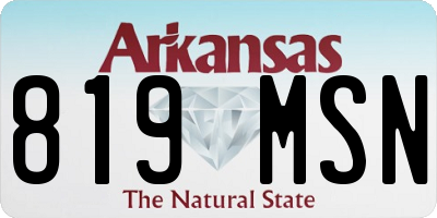 AR license plate 819MSN