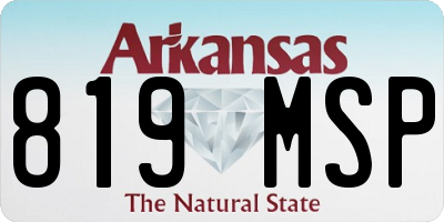 AR license plate 819MSP