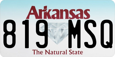 AR license plate 819MSQ