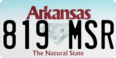AR license plate 819MSR