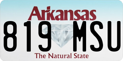 AR license plate 819MSU