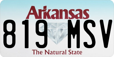 AR license plate 819MSV