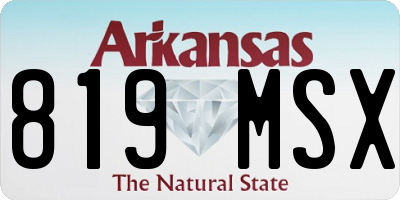 AR license plate 819MSX