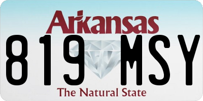 AR license plate 819MSY