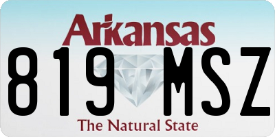 AR license plate 819MSZ
