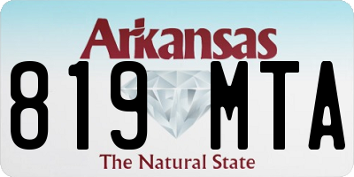 AR license plate 819MTA