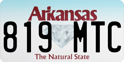 AR license plate 819MTC