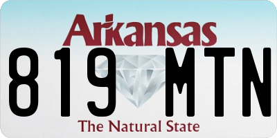 AR license plate 819MTN