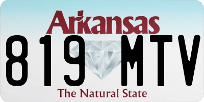 AR license plate 819MTV