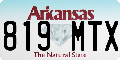 AR license plate 819MTX