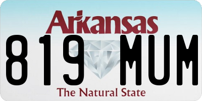 AR license plate 819MUM