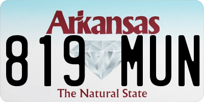AR license plate 819MUN