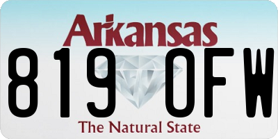 AR license plate 819OFW