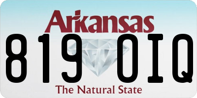 AR license plate 819OIQ