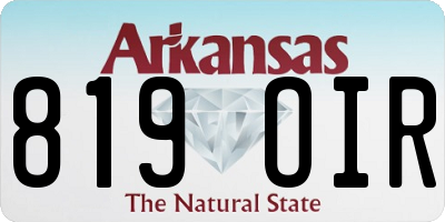 AR license plate 819OIR