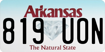 AR license plate 819UON