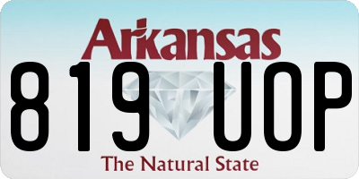 AR license plate 819UOP