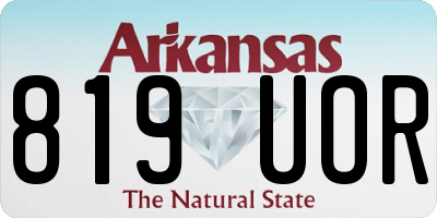 AR license plate 819UOR