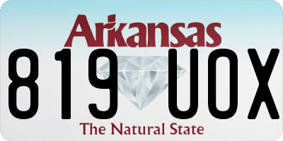 AR license plate 819UOX