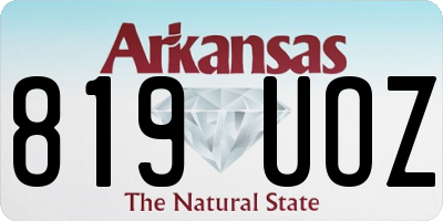 AR license plate 819UOZ