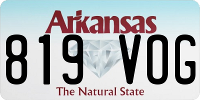 AR license plate 819VOG