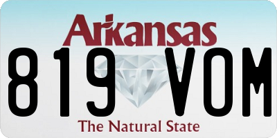 AR license plate 819VOM