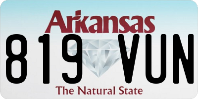 AR license plate 819VUN