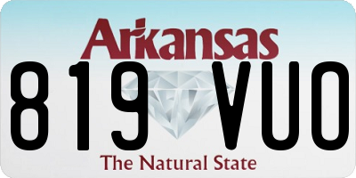 AR license plate 819VUO