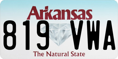 AR license plate 819VWA