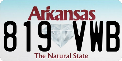 AR license plate 819VWB
