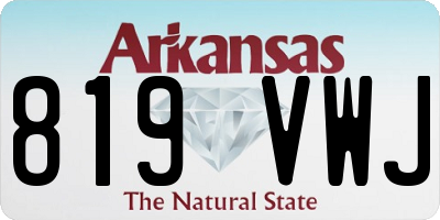 AR license plate 819VWJ