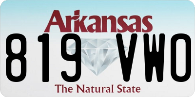 AR license plate 819VWO
